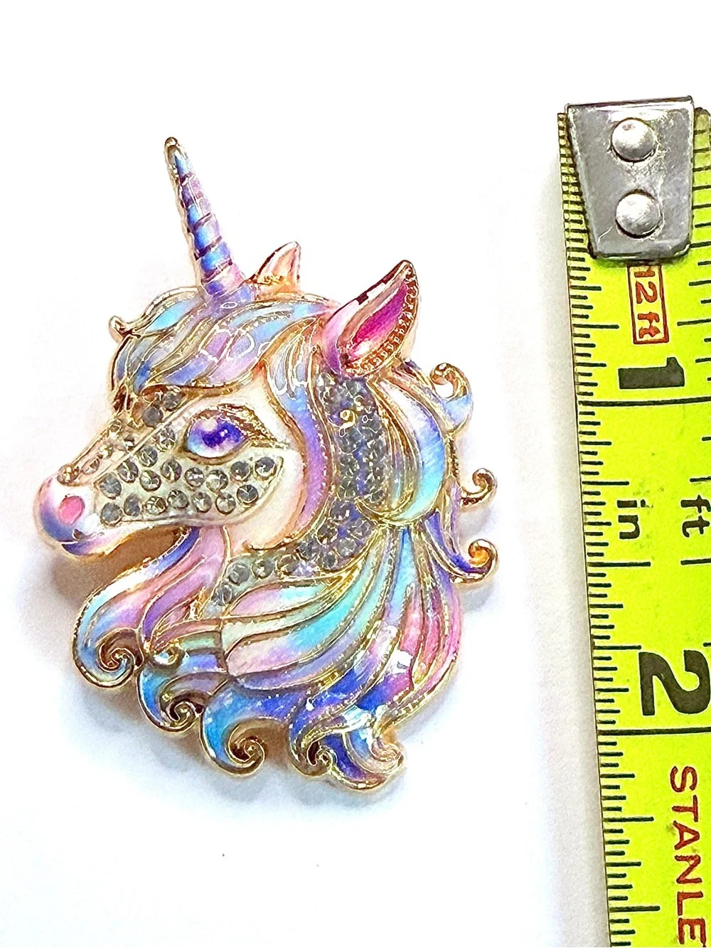 Unicorn Brooch in Beautiful Pastel Enamel & Rhinestone